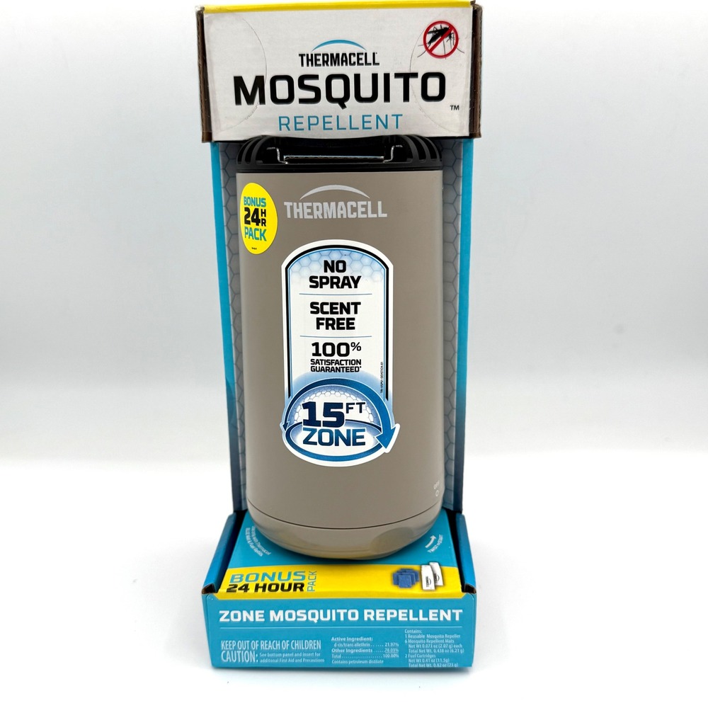 Thermacell Mosquito Repellent Patio Shield 15ft Zone Bonus 24hr Pack Sand
